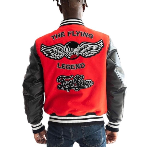 Top Gun "Flying Legend" Varsity Jacket (Red/Black) TGJ2337