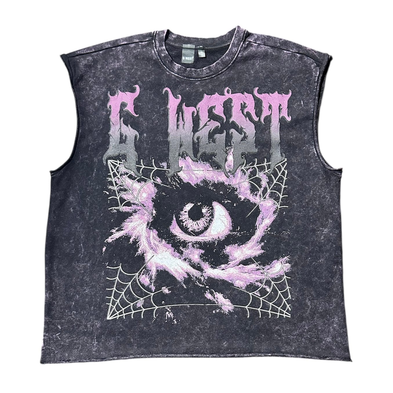 G West Terry Stay Icy Crop Sleeveless Tee (Purple/Black) GWRHAPCST9259