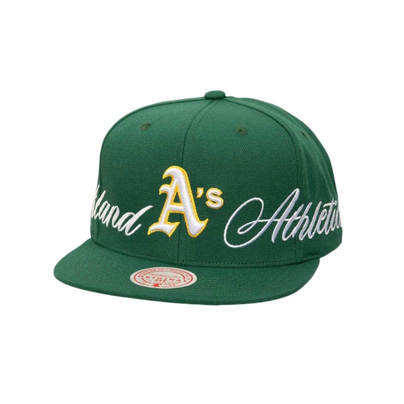 Mitchell & Ness MLB Oakland Athletics Just Don Lux Script Snapback (Green)