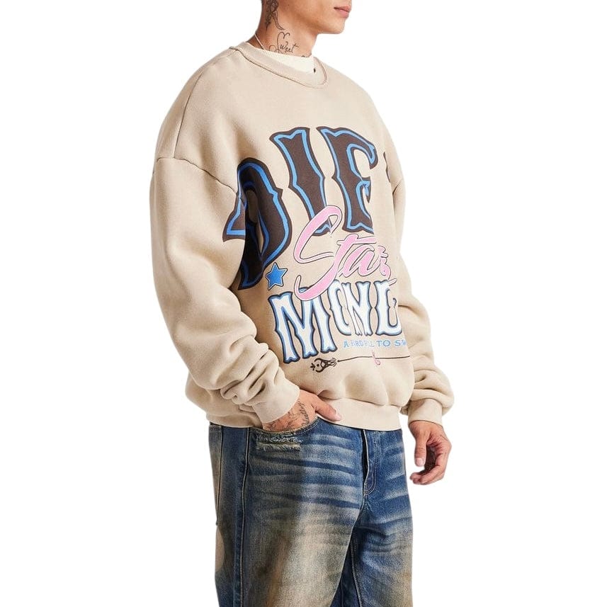 Diet Starts Monday Jumbo Crewneck Sweatshirt (Taupe)