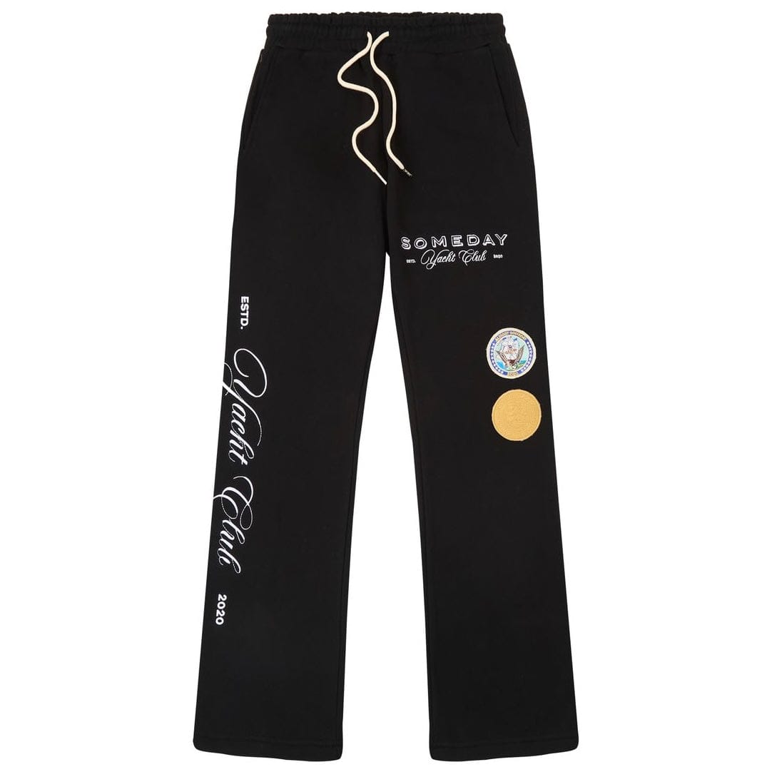 Almost Someday Yacht Clue Flares Sweatpants (Black) AS-S26-072