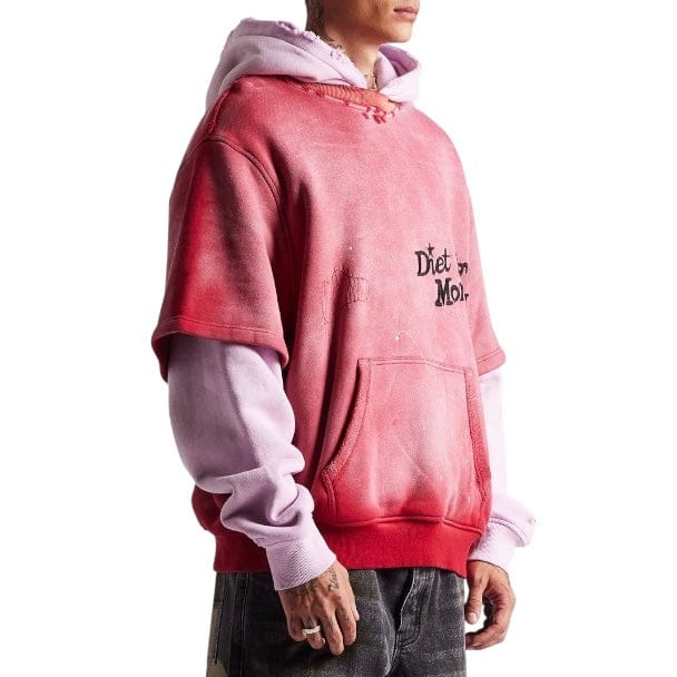 Diet Starts Monday Double Layer Hoodie (Washed Red/Pink)