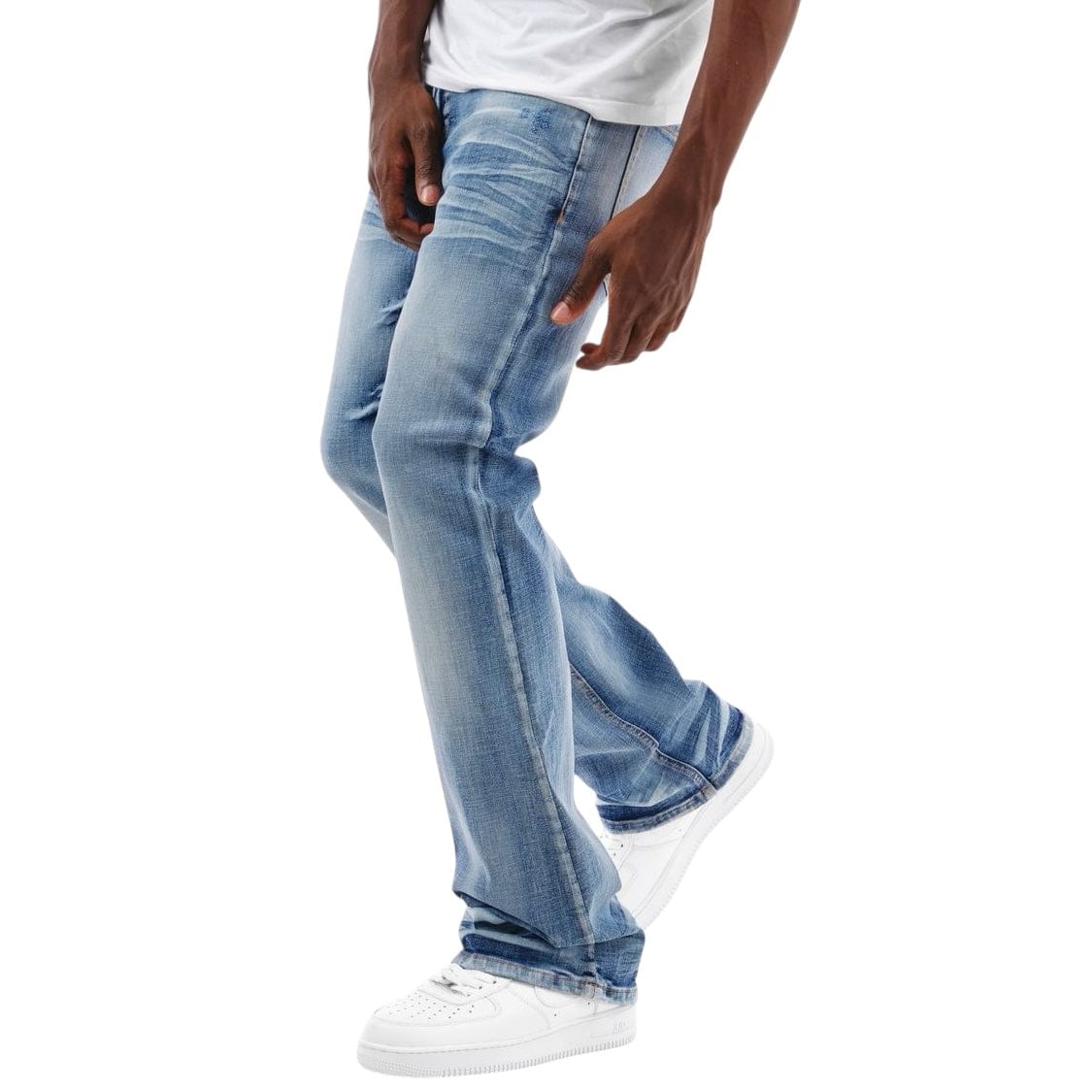 Copper Rivet Flare Fit Denim Jean (Light Sand Blue) 533018-LSB