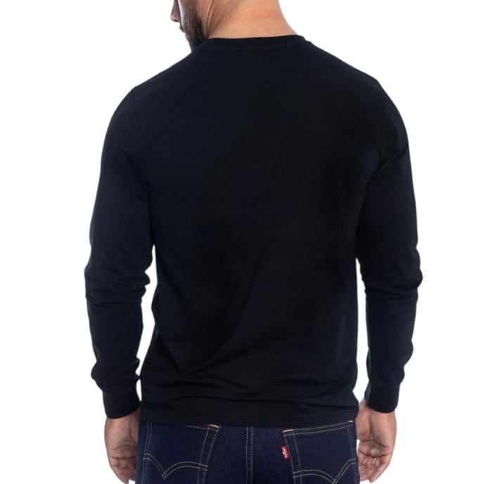 Rich Cotton Slim Fit Long Sleeve Round Neck Tee (Black) SLRBL
