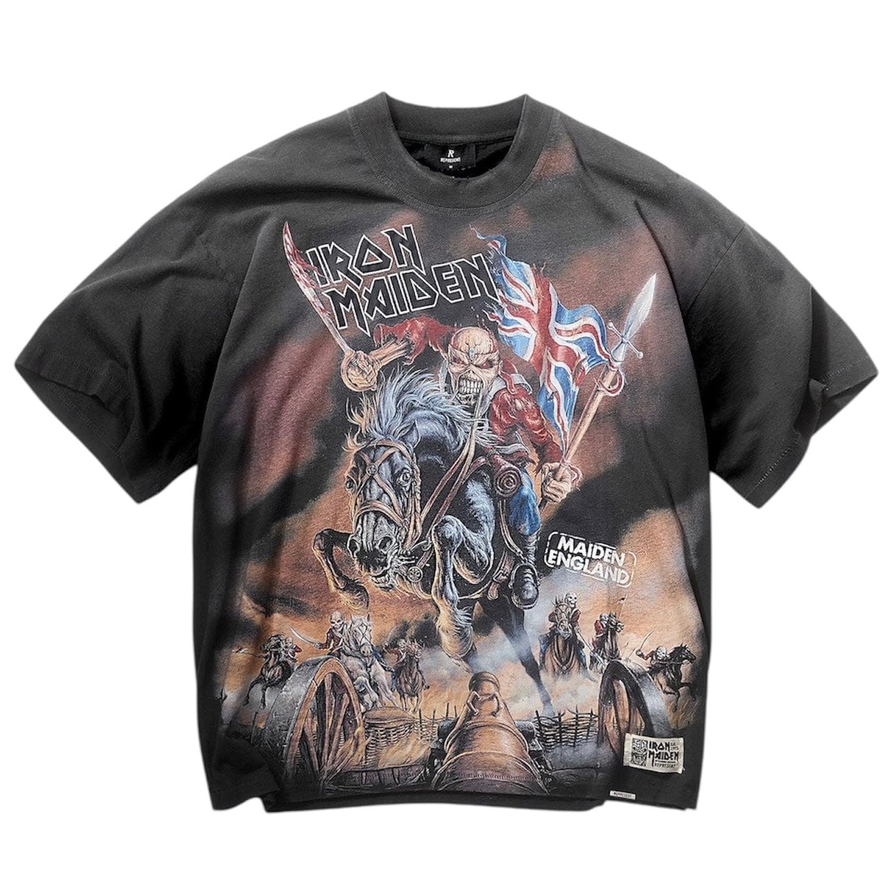 Represent X Iron Maiden Steed T-Shirt (Stained Black)