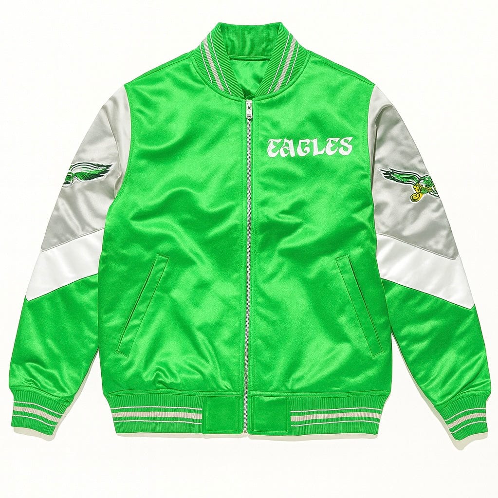 Mitchell & Ness Nfl Philly Eagles Throw It Back Heavyweight Jacket (L.Green)