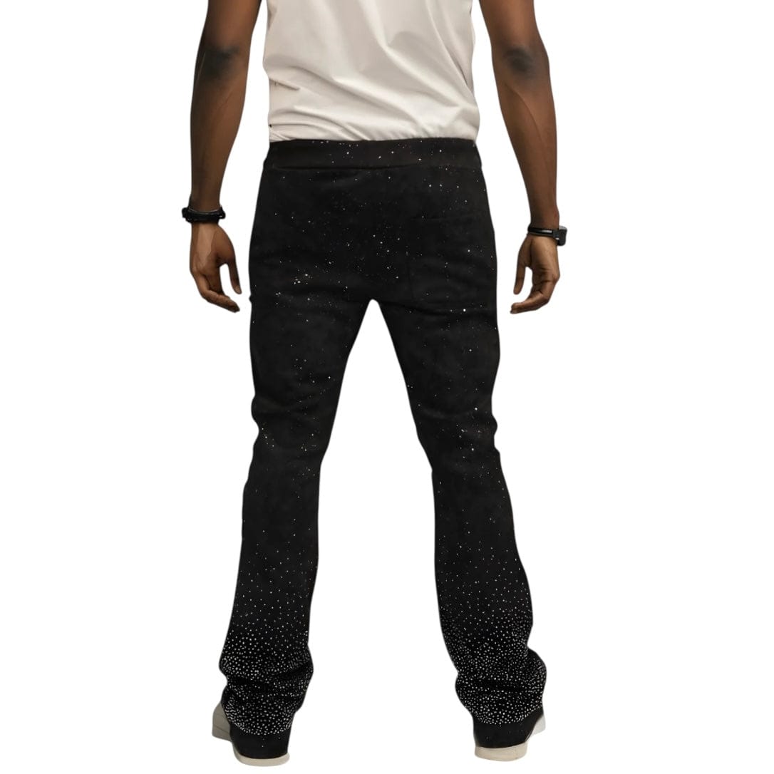 BKYS Stone Rivet Hoodie & Stacked Pants Set (Black)