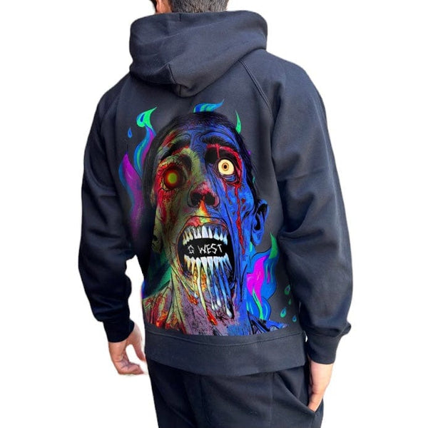 G West Flaming Zombie Hoodie (Grey)