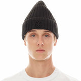 Cult Of Individuality Clean 2 Tone Shimuchan Logo Knit Beanie Hat (Black)