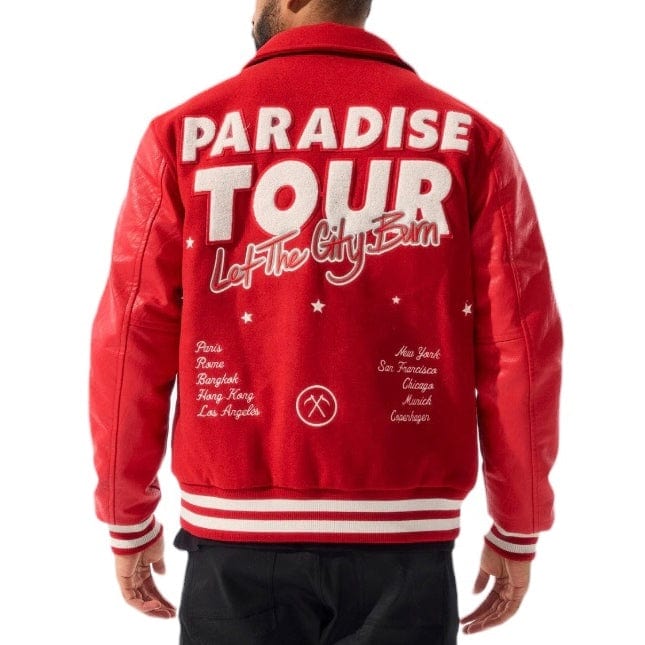 Jordan Craig Paradise Tour Varsity Jacket (Red) 91632