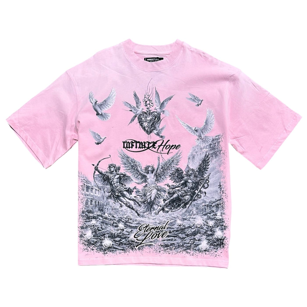 Roku Studio Blind Faith Boxy Rhinestone Tee (Pink) RK1482119-PNK