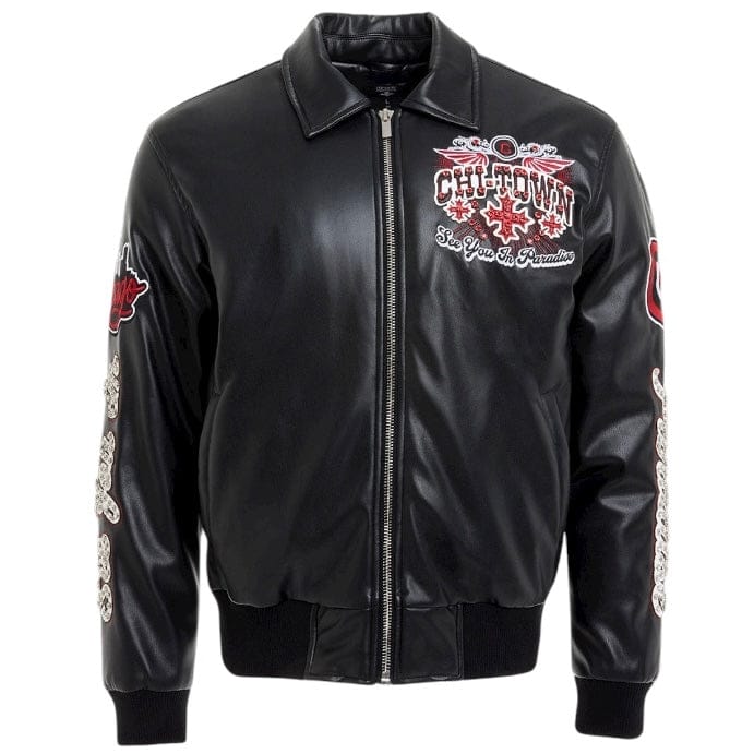 See You In Paradise Windy City Varsity Jacket (Black) 91747