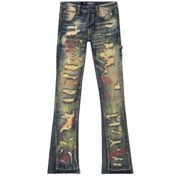 Valabasas "Zero" Denim Stacked Flare Jean (Dirty Vintage Wash) VLBS3986