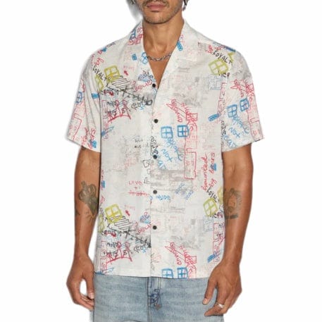 Ksubi Skrawler Resort Short Sleeve Shirt (White) MPF24SH017