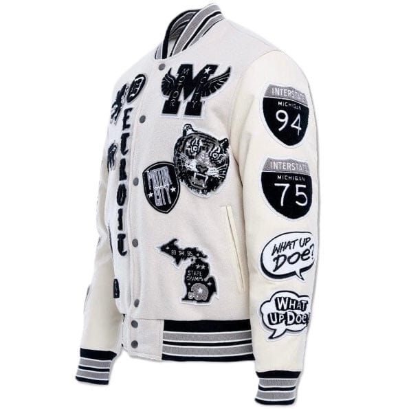 Jordan Craig Motown Varsity Jacket (Cream) 91651