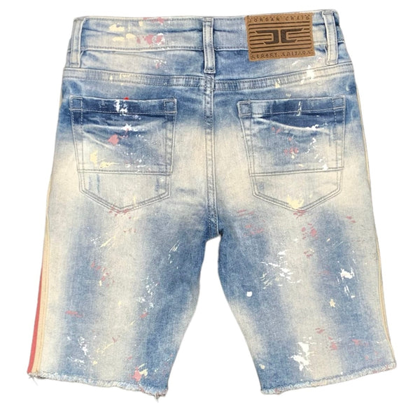 Kids Jordan Craig Summertime Striped Denim Shorts (Dusty Rose) J3175SB