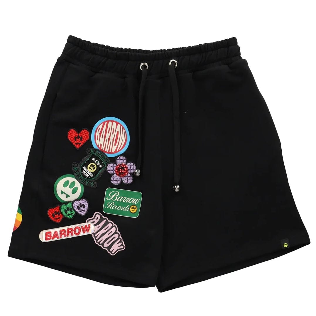 Barrow Unisex Patch Sweatshorts (Nero/Black) S5BWUABE018-110
