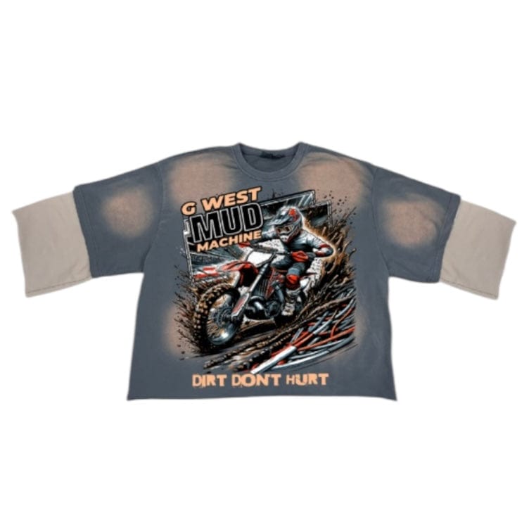 G West 3/4 Two Tone Sleeve Mud Madness Jersey Tee (Rustic Fade)