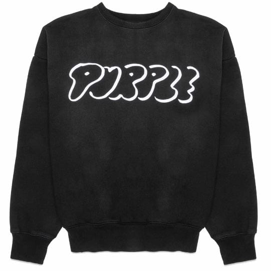 Purple Brand Outline Hwt Fleece Crewneck (Black) P402-HBBO124