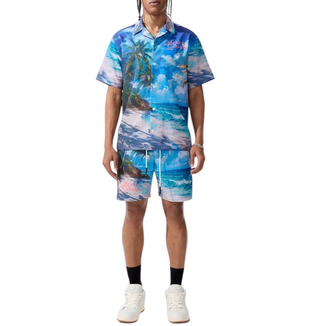 Jordan Craig Retro Wanderlust Party Short & Shirt Set (Clearwater) 2060-2060S