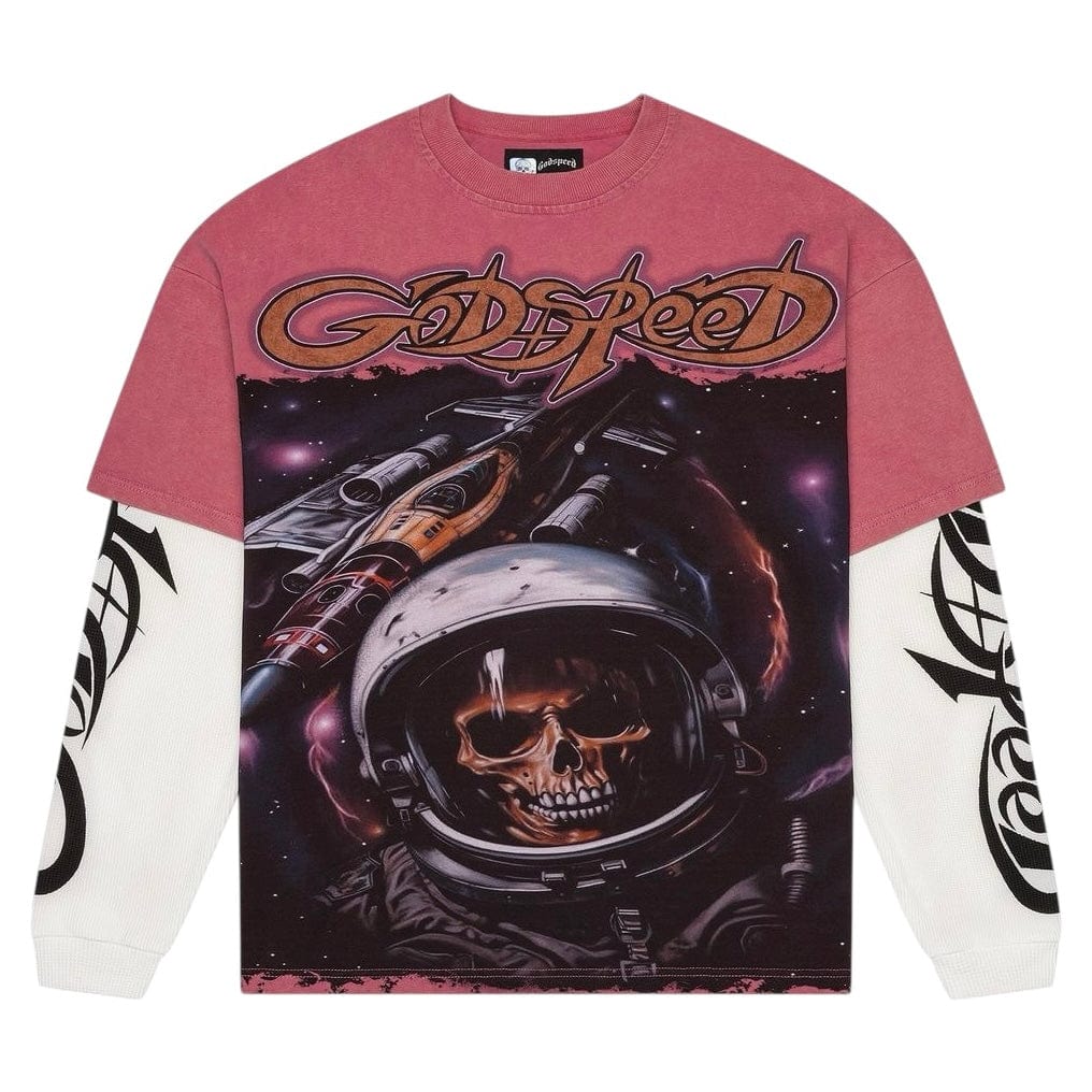Godspeed Space Traveler Layered LS T Shirt (Pink)