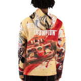 Majestik F1 Racer Tapestry Jacquard Long Sleeve Hoodie (Beige) TH2424