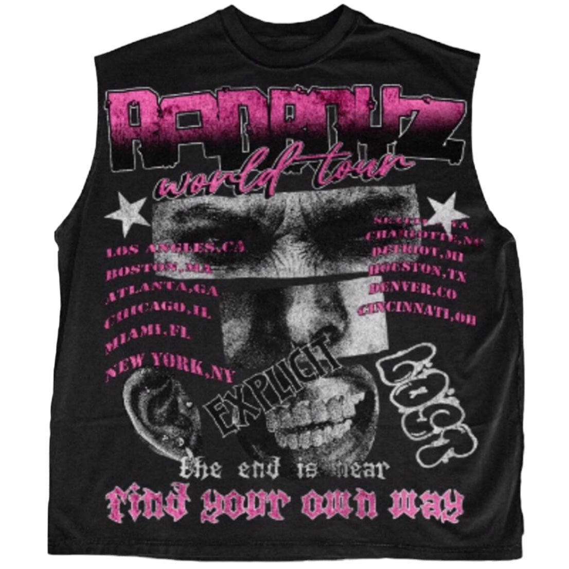 Rad Boyz World Tour Sleeveless Tee (Black) RB-KT-054