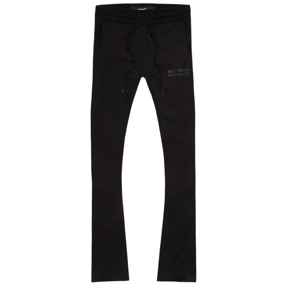 See You In Paradise Tonal Stacked Sweatpants (Black) 8899L