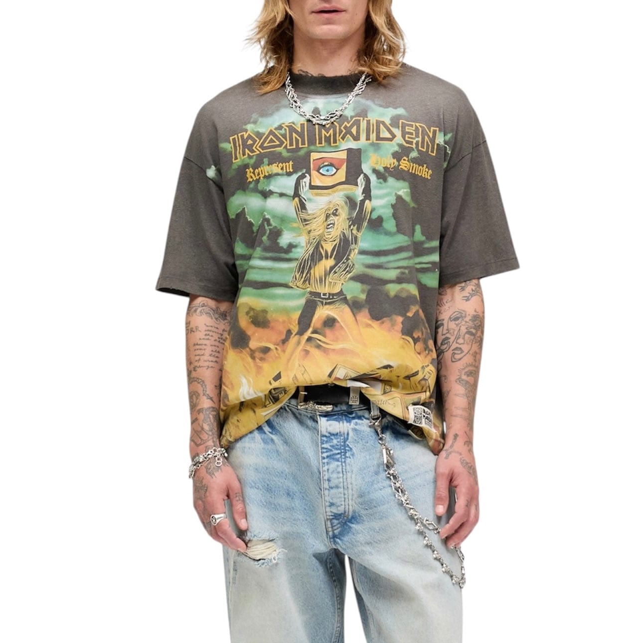 Represent X Iron Maiden Holy Smoke T Shirt (Ash)