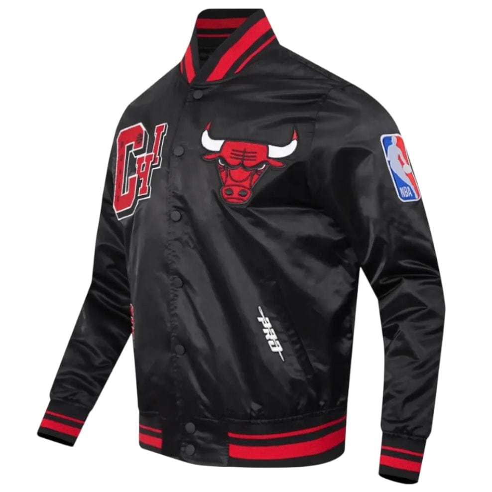 Pro Standard NBA Chicago Bulls Rib Wool Varsity Jacket (Black/Red/Black)