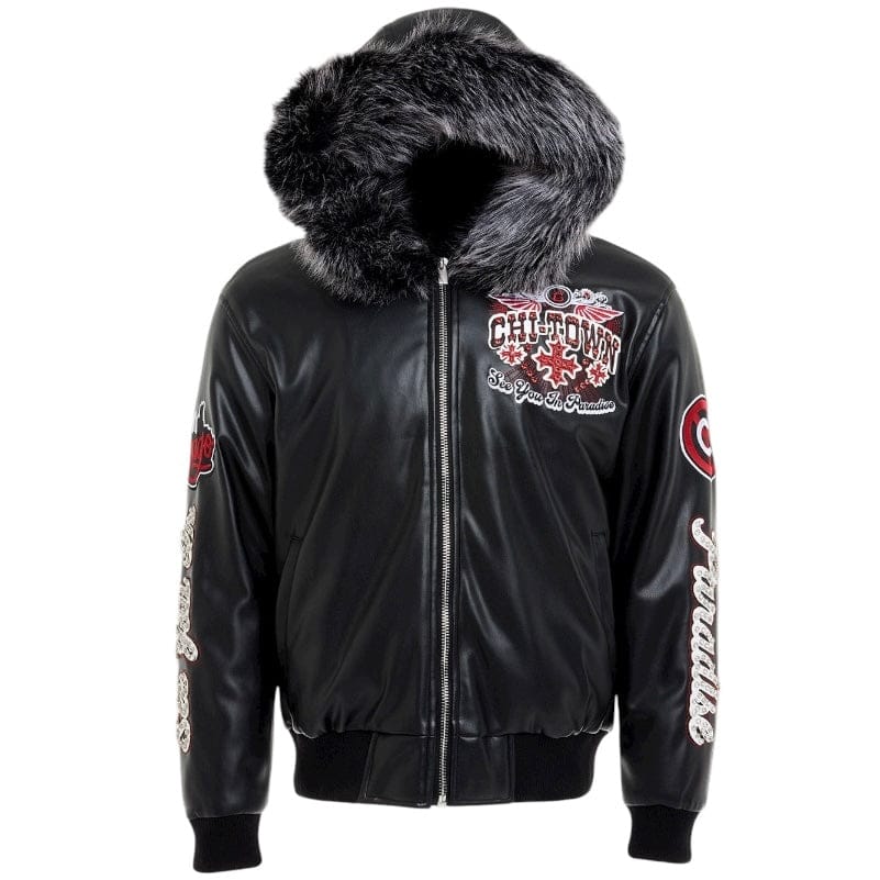 See You In Paradise Windy City Hooded Bomber Jacket (Black) 91748