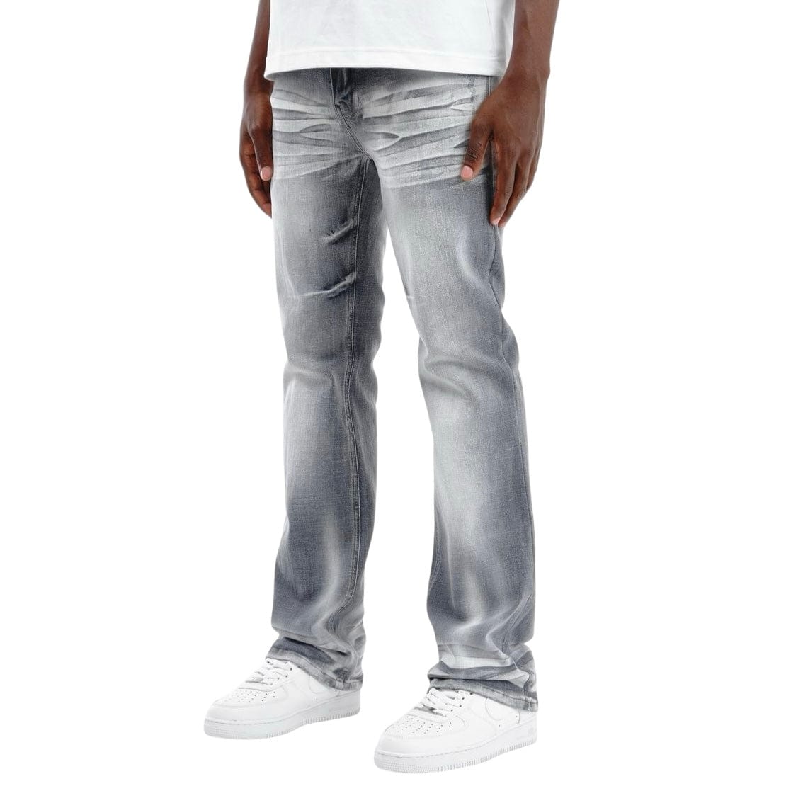 Copper Rivet Flare Fit Denim Jean (Gray) 533018-GY