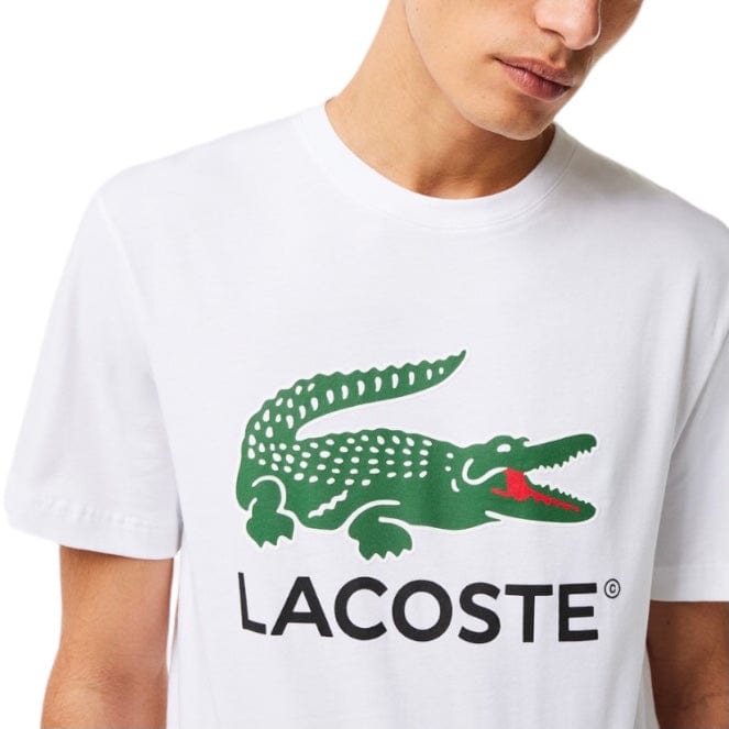Lacoste Jersey Signature Print Tee (White) TH1285-51