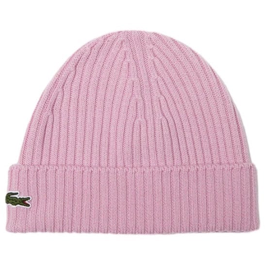 Lacoste Unisex Ribbed Wool Beanie (Pink) RB0001-51