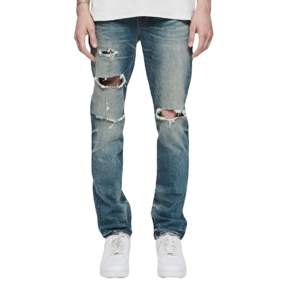 Purple Brand Vintaged Aged Indigo Blowout Jean (Mid Indigo) P005-VAIB323