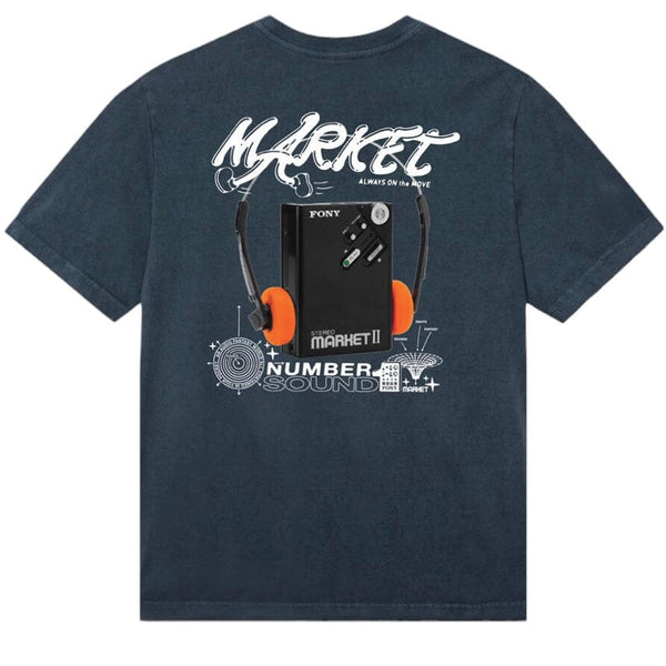 Market Audioman T Shirt (Washed Black) 399001771