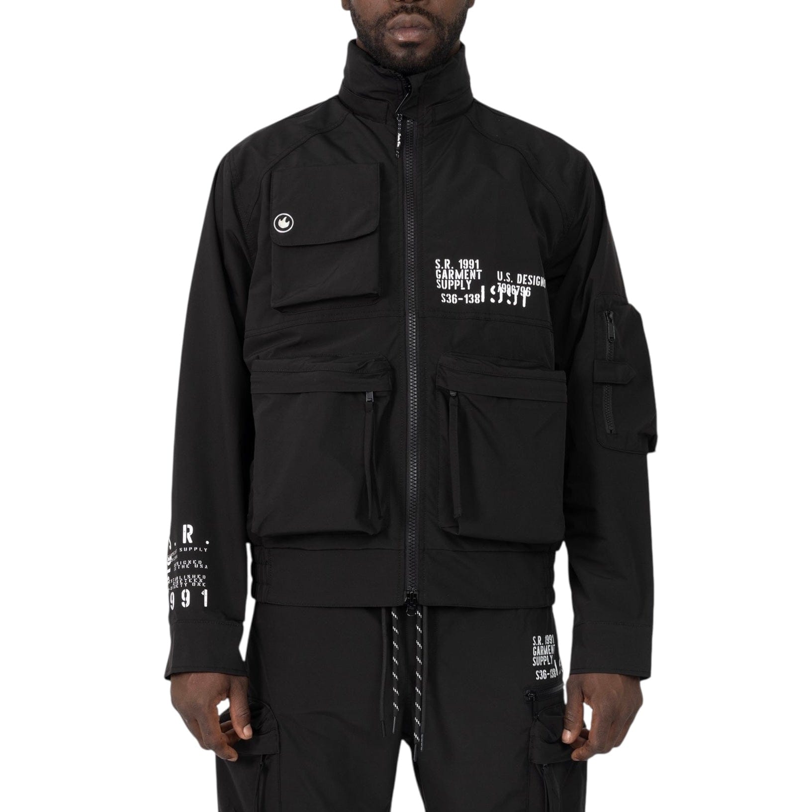 Smoke Wise Utility Windbreaker Set (Black)