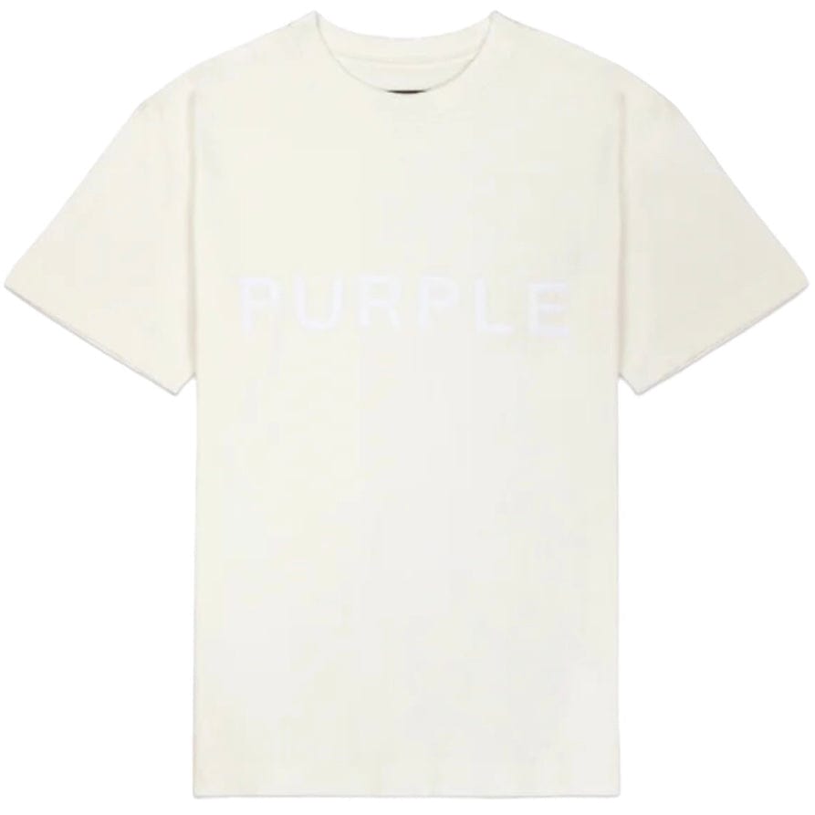 Purple Brand Textured Wordmark SS Coconut Milk Tee (Off White)