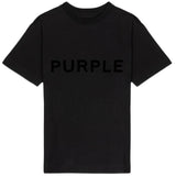 Purple Brand Textured Wordmark SS Black Beauty Tee (Black) P104-JWBB224