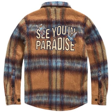 Boys Jordan Craig See You In Paradise Flannel Shacket (Wheat) 2561B