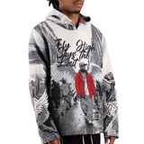 Majestik Street Angel Tapestry Jacquard Long Sleeve Hoodie (Grey) TH2414