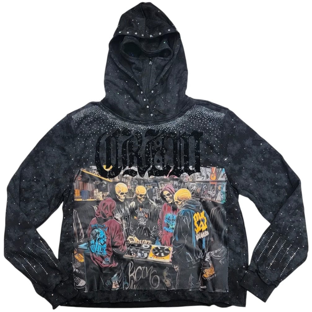 BKYS Crew Cropped Hoodie (Black) H1407