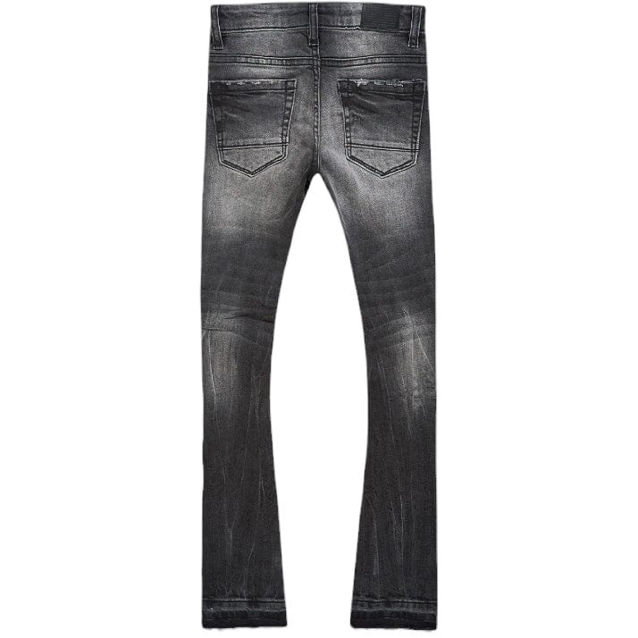 Kids Jordan Craig Attitude Stacked Denim (Black Shadow) JTF1214K