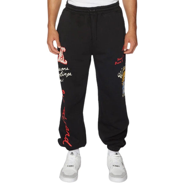 Kappa Authentic Choco Sweatpants (Jet Black) 371P3WW