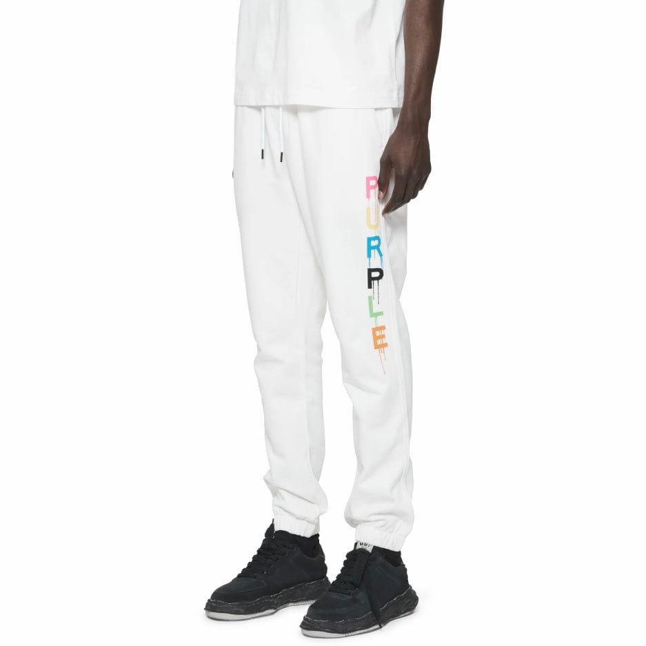 Purple Brand Wordmark Drip Sweatpants (Off White) P450-FCMW124