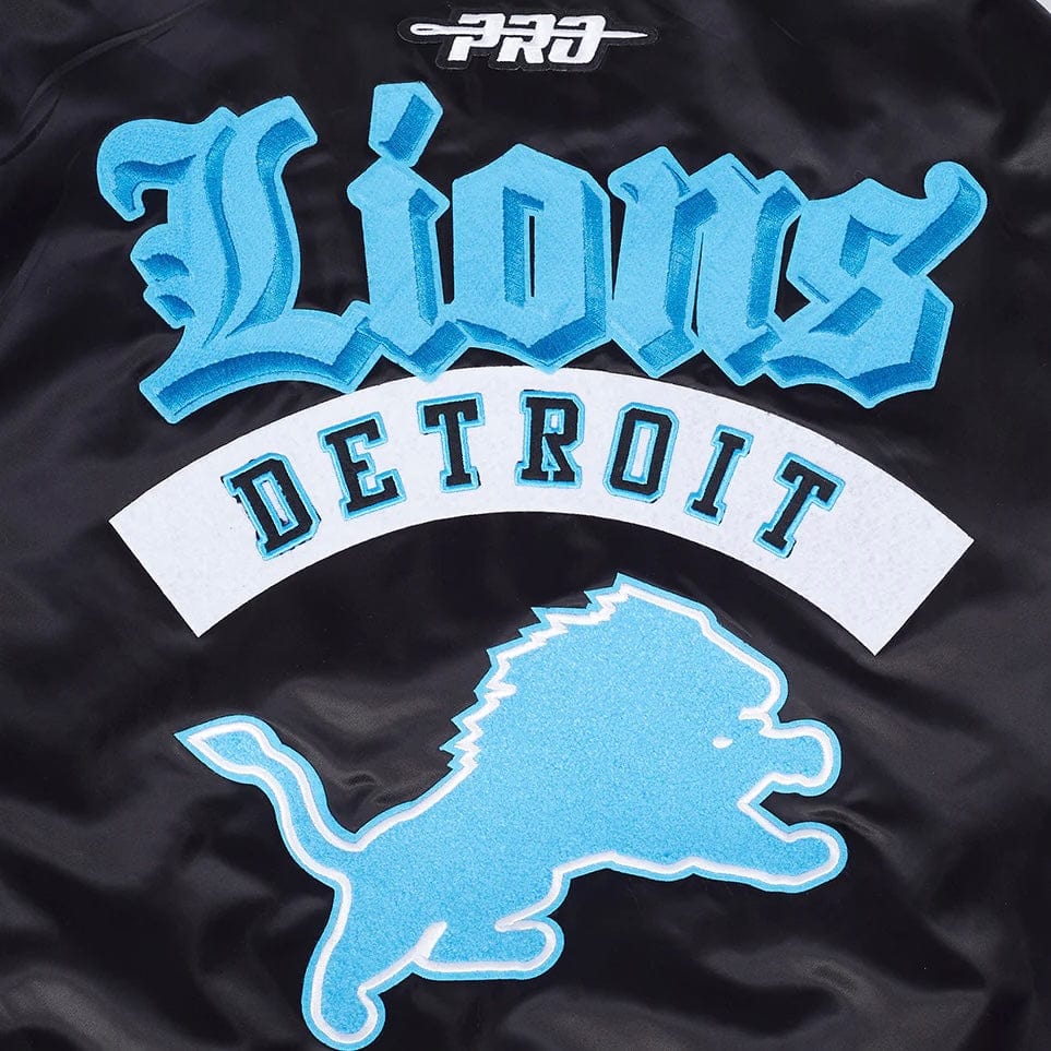 Pro Standard NFL Detroit Lions Best Of Men's Rib Satin Jacket (Black)