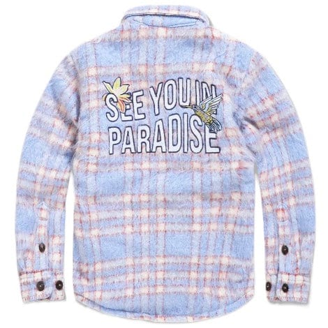 Boys Jordan Craig See You In Paradise Flannel Shacket (Sky Blue) 2561B