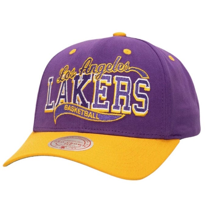 Mitchell & Ness Los Angeles Lakers Block Sweep Pro Adjustable Hat (Purple)