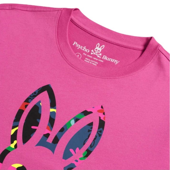 Psycho Bunny Bradley Crewneck Tee (Neon Magenta) B6U175N1PC