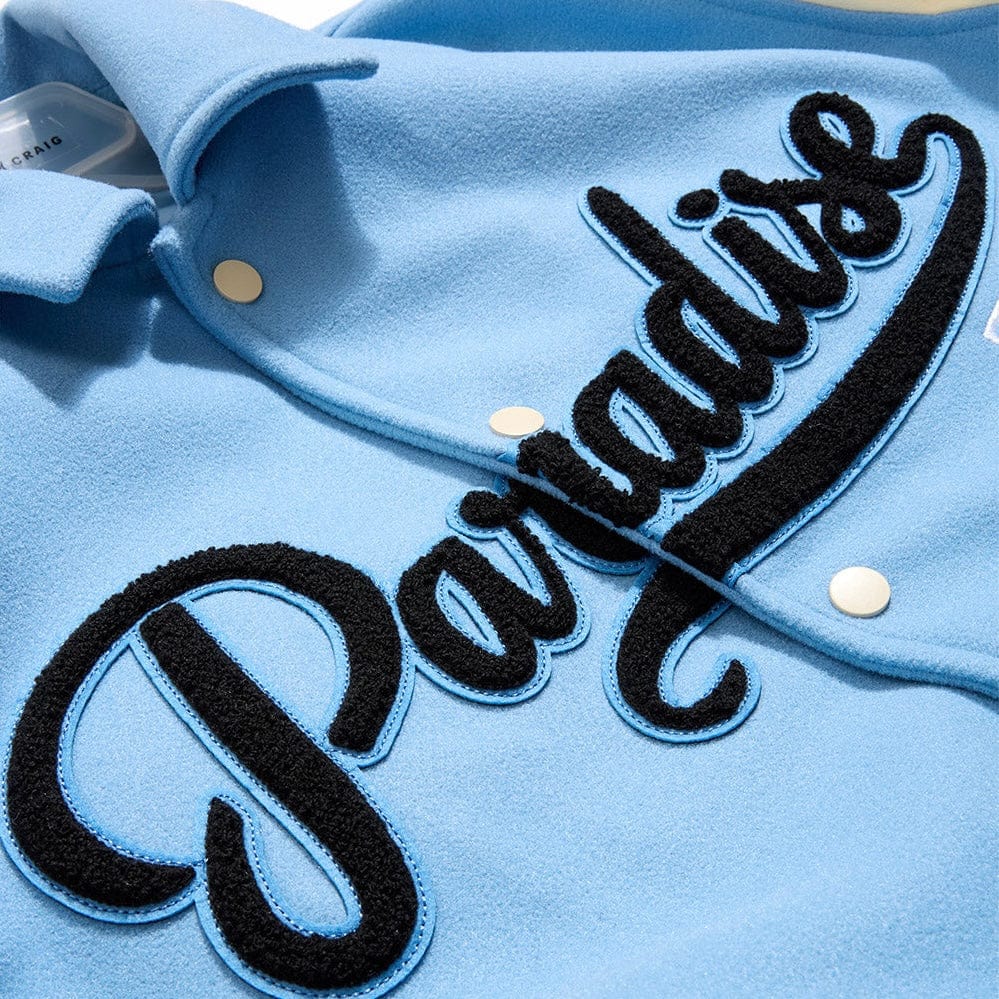 Boys See You In Paradise Team Varsity Jacket (Sky Blue) 91700B